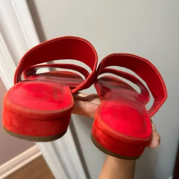 Circus by Sam Edelman Red Suede Mule Sandal Delaney - Picture 5 of 8